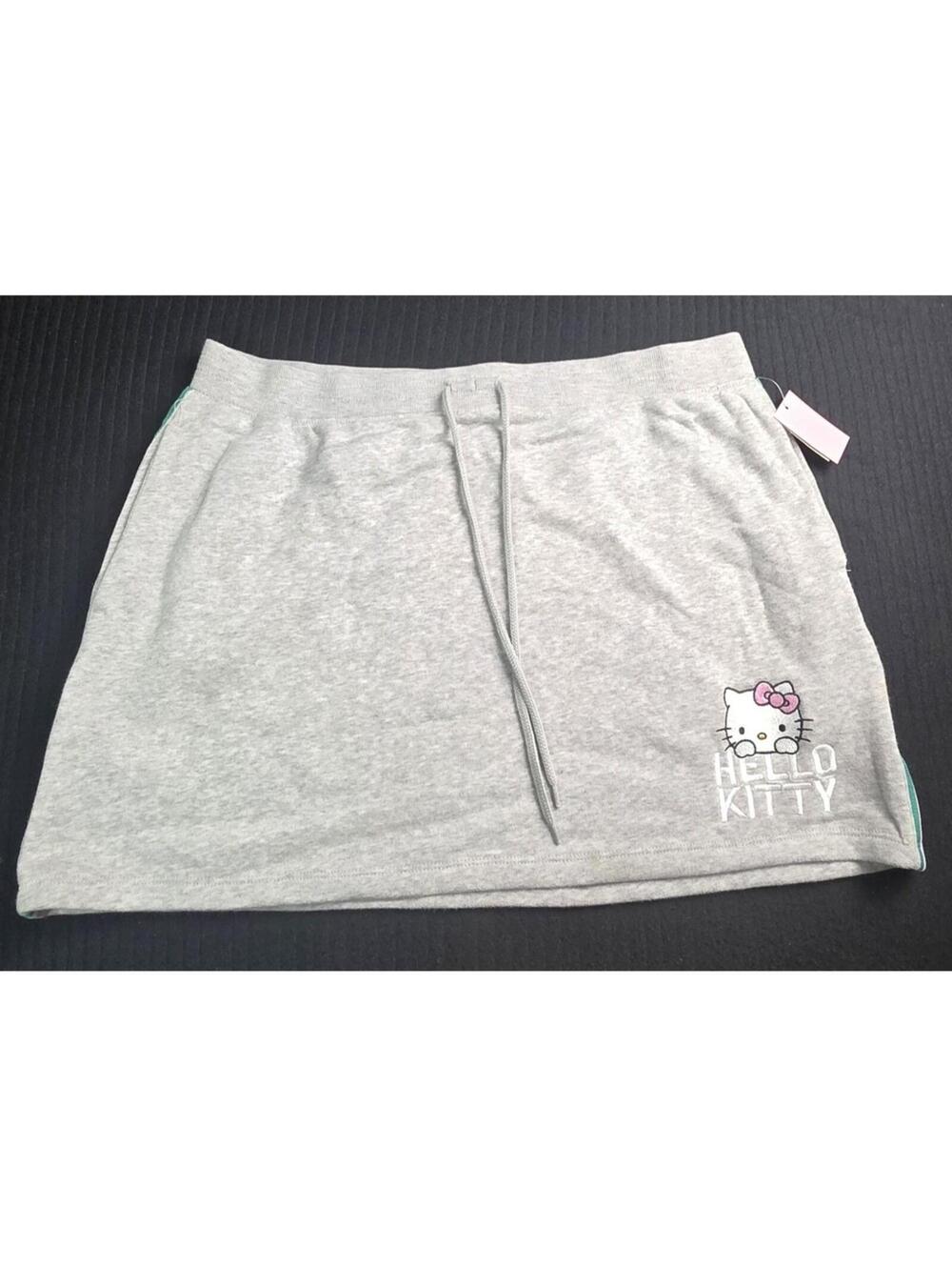 Hello Kitty Sanrio Skort XXL NWT Gray Sweatshirt Skirt Shorts Y2K Aesthetic